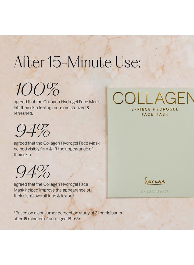 Karuna Skin - COLLAGEN Face Mask Sheets, Hydrogel 2-Piece Facial Mask, Age-Defying, Hydrating, Rejuvenating & Moisturizing Skin Care Essential That Targets Fine Lines & Wrinkles, 4 Packs - Image 3