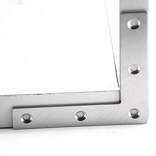 Tiberham Flat L Shaped Corner Bracket, Tiberham 2Pcs 120 x 120 mm Stainless Steel Right Angle Corner Brace Repair Plate, Heavy Duty Furniture Fastener Joint Corner Connector for Wood Shelf Cabinet Table Chair - Image 5
