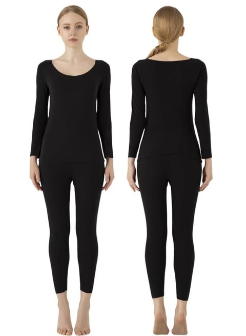 Women Thick Thermal Underwear Set Ladies Long Johns Thermal Set Fleece Lined Premium Soft Thermal Underwear M