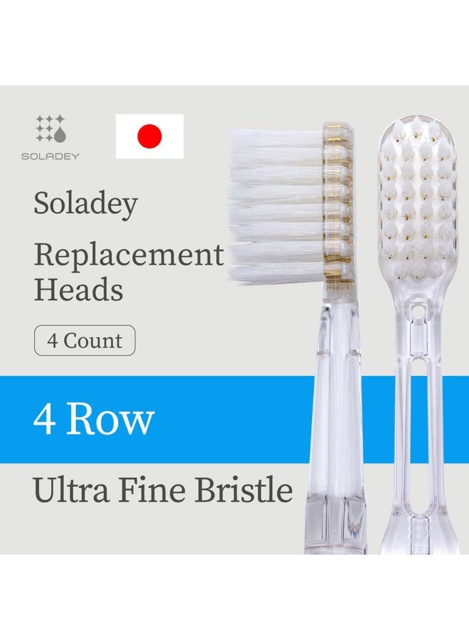 Soladey Ionic Toothbrush Replacement Brush Heads Refill, 4 Count -4 Row Ultra Fine Bristle - Image 2