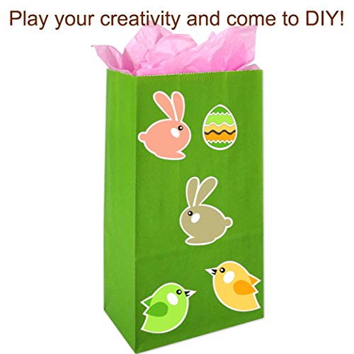 KEYYOOMY Small Green Paper Bags Green Party Goodie Bags Party Favor Bag Paper Lunch Bag (100 CT, 4.7x2.4x8.7 In) - Image 5