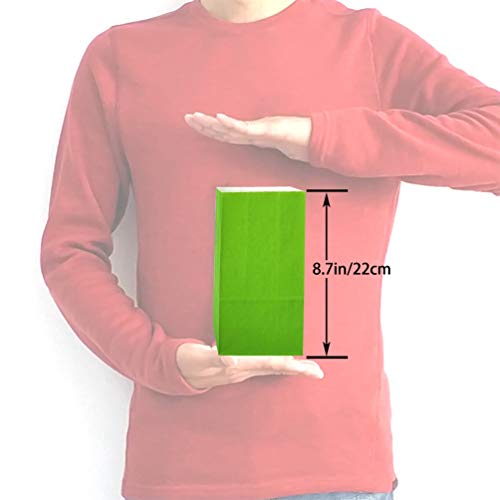 KEYYOOMY Small Green Paper Bags Green Party Goodie Bags Party Favor Bag Paper Lunch Bag (100 CT, 4.7x2.4x8.7 In) - Image 2