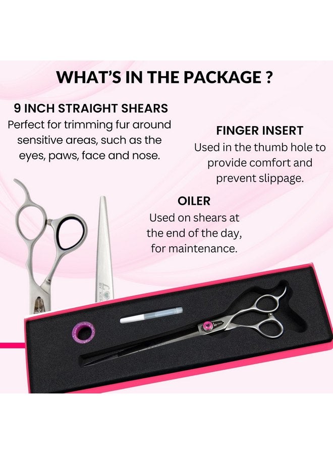 Kenchii Dog Grooming Scissors | 9 Inch Shears | Straight Scissors for Dog Grooming | Love Collection Dog Shears | Pet Grooming Accessories | Pet Hair Trimming Scissor - Image 4