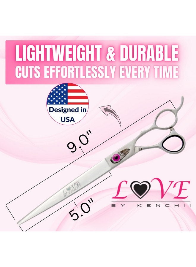 Kenchii Dog Grooming Scissors | 9 Inch Shears | Straight Scissors for Dog Grooming | Love Collection Dog Shears | Pet Grooming Accessories | Pet Hair Trimming Scissor - Image 2