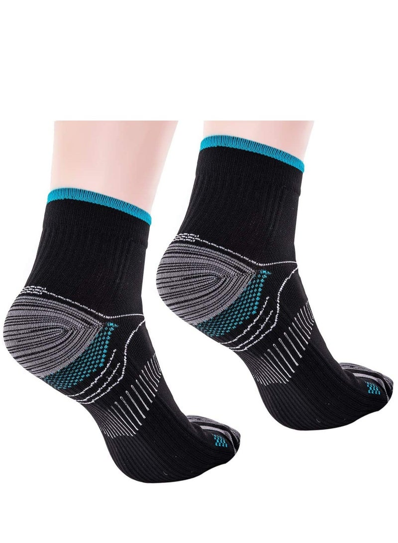Excefore 3 Pairs Compression Socks for Women and Men Upgraded Sport Plantar Fasciitis Arch Support Low Cut Compression Foot Socks Best for Athletic Sports, Running, Travel - Image 2