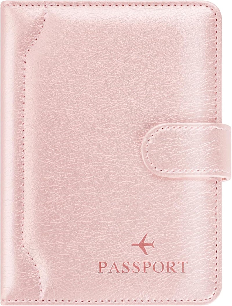 Herain Passport Holder & Case - Family Travel Combo With Passport & Vaccine Card Holder, D-magnetic clasp-rose gold, Magnetic Clasp - Image 1