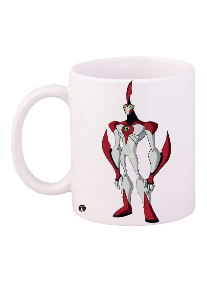 Ben 10 Character Printed Coffee Mug White/Grey/Red 11ounce