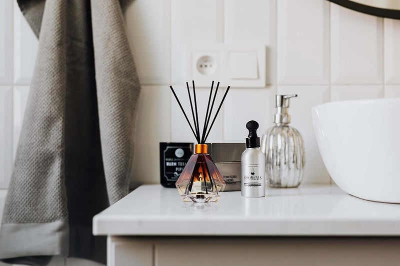 WEALD TRIBE Reed Diffuser Set Cashmere Vanilla Scent for Bathroom Accessories Shelf Decor & Air Fresheners, Sticks Defusers with 3.4 fl oz Essential Oils | Home Fragrance & Essentials - Image 3
