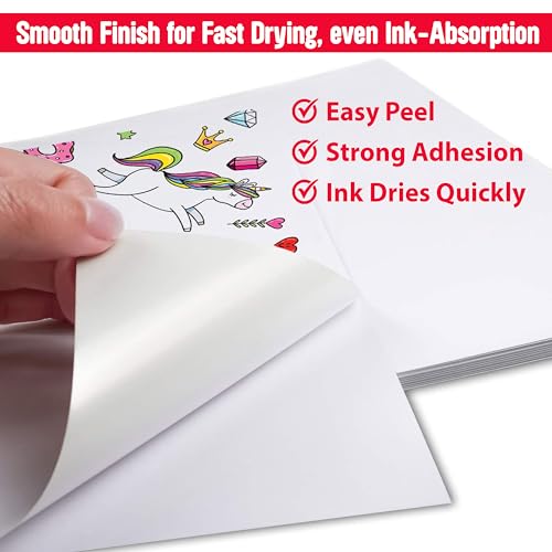 Goelite A4 Glossy Self-Adhesive Sticker Paper, 120 GSM, Waterproof Coated, 40 Sheets - Image 2
