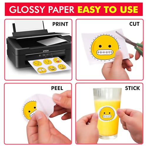 Goelite A4 Glossy Self-Adhesive Sticker Paper, 120 GSM, Waterproof Coated, 40 Sheets - Image 5