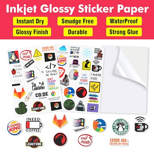 Goelite A4 Glossy Self-Adhesive Sticker Paper, 120 GSM, Waterproof Coated, 40 Sheets - Image 4