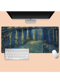Y&D Van Gogh'S Oil And Landscape Paintings Gaming Mouse Pad Extended Large Mat Desk Pad Stitched Edges Mousepad Long Mouse Pad And Non-Slip Rubber Base Mice Pad 800X300X4mm 