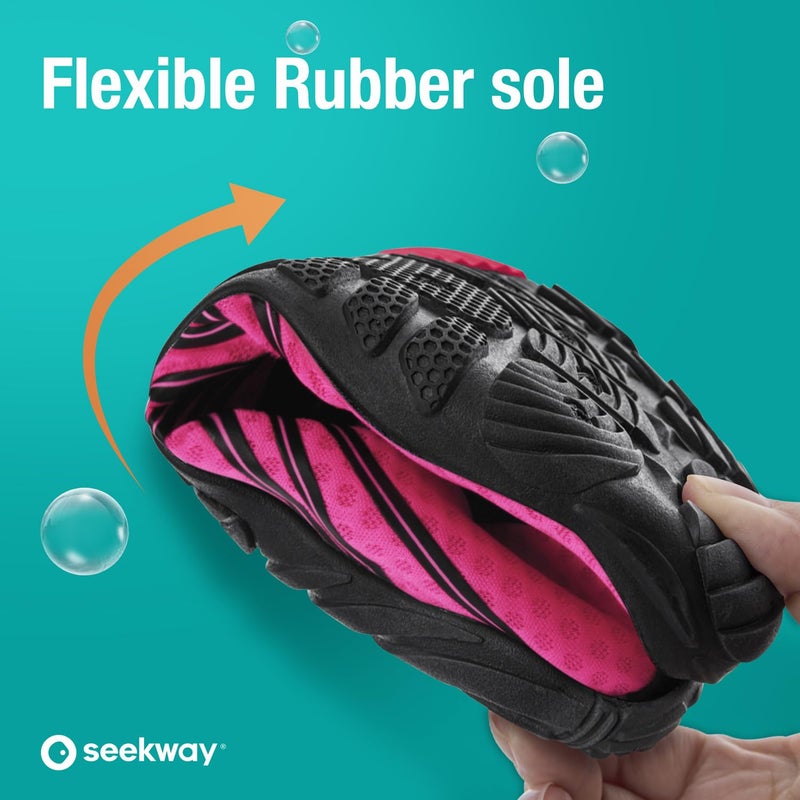 SEEKWAY Water Shoes Sports Quick-Dry Barefoot Aqua Beach Pool Lake Swim Boating Hiking Surfing Men Women Rose red SP001 - Image 2