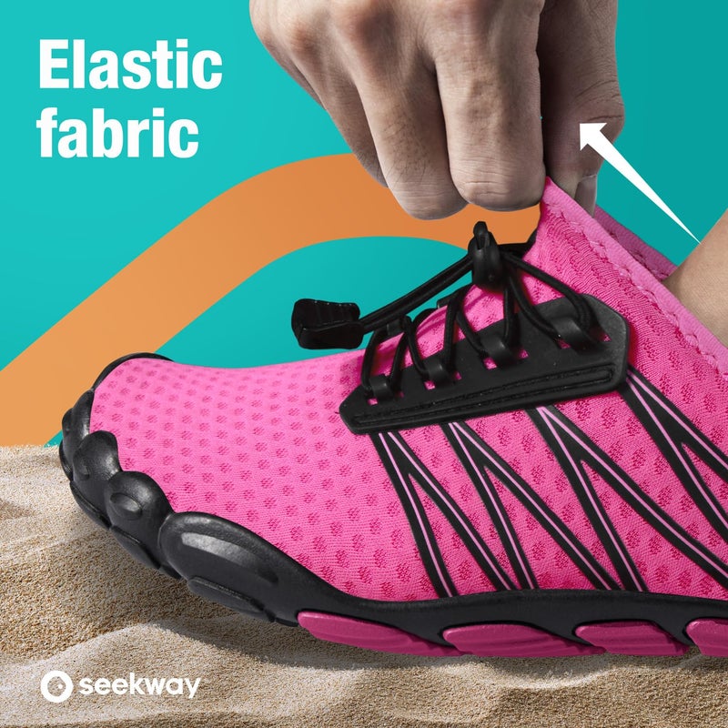 SEEKWAY Water Shoes Sports Quick-Dry Barefoot Aqua Beach Pool Lake Swim Boating Hiking Surfing Men Women Rose red SP001 - Image 4