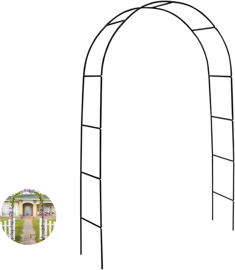 Aputue Metal Garden Arch, Arbors Trellis Plants Stand for Outdoor Garden Wedding Ceremony Party Decoration, Garden Trellis for Climbing Plants, Lightweight Garden Bridal Party Decoration Arbor, Black - Image 1