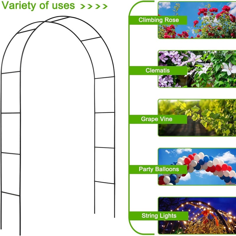 Aputue Metal Garden Arch, Arbors Trellis Plants Stand for Outdoor Garden Wedding Ceremony Party Decoration, Garden Trellis for Climbing Plants, Lightweight Garden Bridal Party Decoration Arbor, Black - Image 5