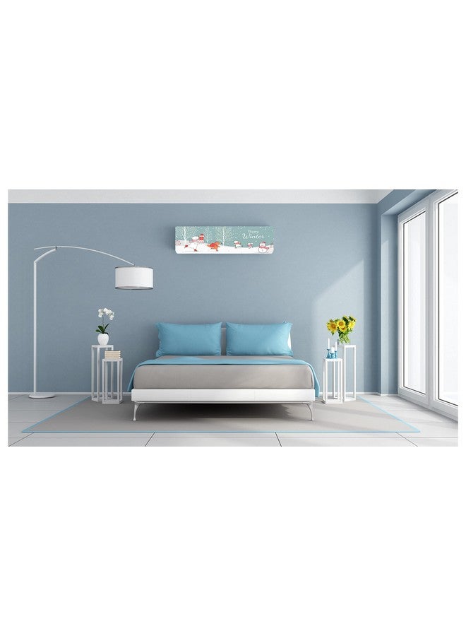 DARSHANAM WORLD Printed Air Conditioning Dust Cover Folding Designer Ac Cover for Indoor Split Ac 1.5 ton (97 x 31 x 21 .5 cm ) (HAPPY WINTER), Polyester - Image 2