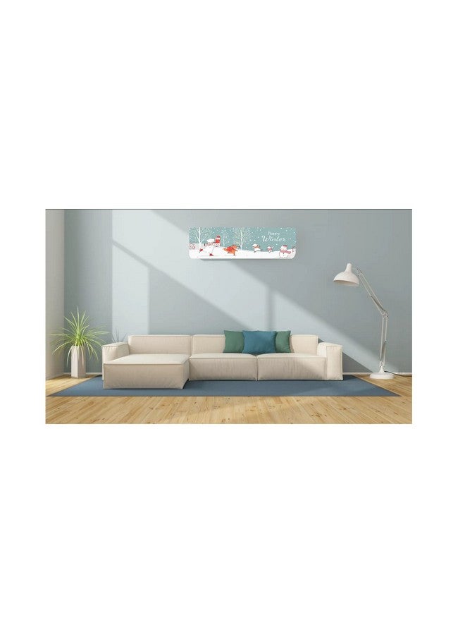 DARSHANAM WORLD Printed Air Conditioning Dust Cover Folding Designer Ac Cover for Indoor Split Ac 1.5 ton (97 x 31 x 21 .5 cm ) (HAPPY WINTER), Polyester - Image 5