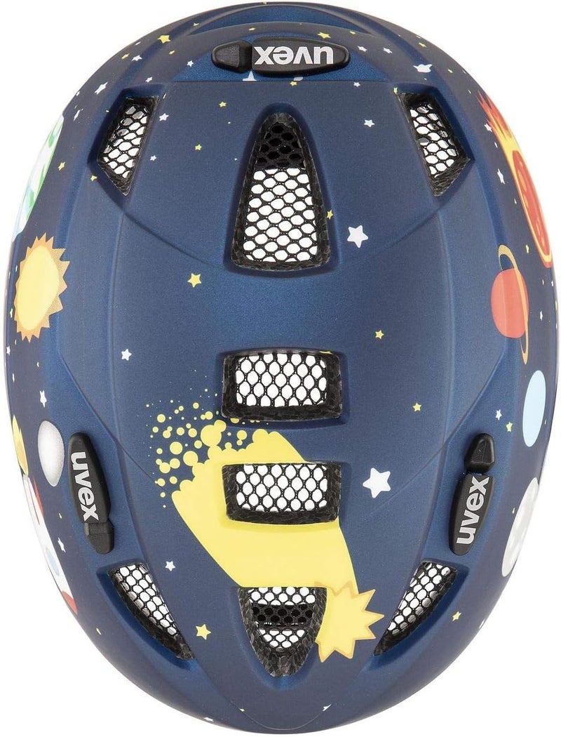 Uvex Kid 2 Bicycle Helmet – Toddler Bike Safety Helmet – Lightweight Protective Shell – Fun Rocket Graphics – 46-52cm S/M Dark Blue - Image 4