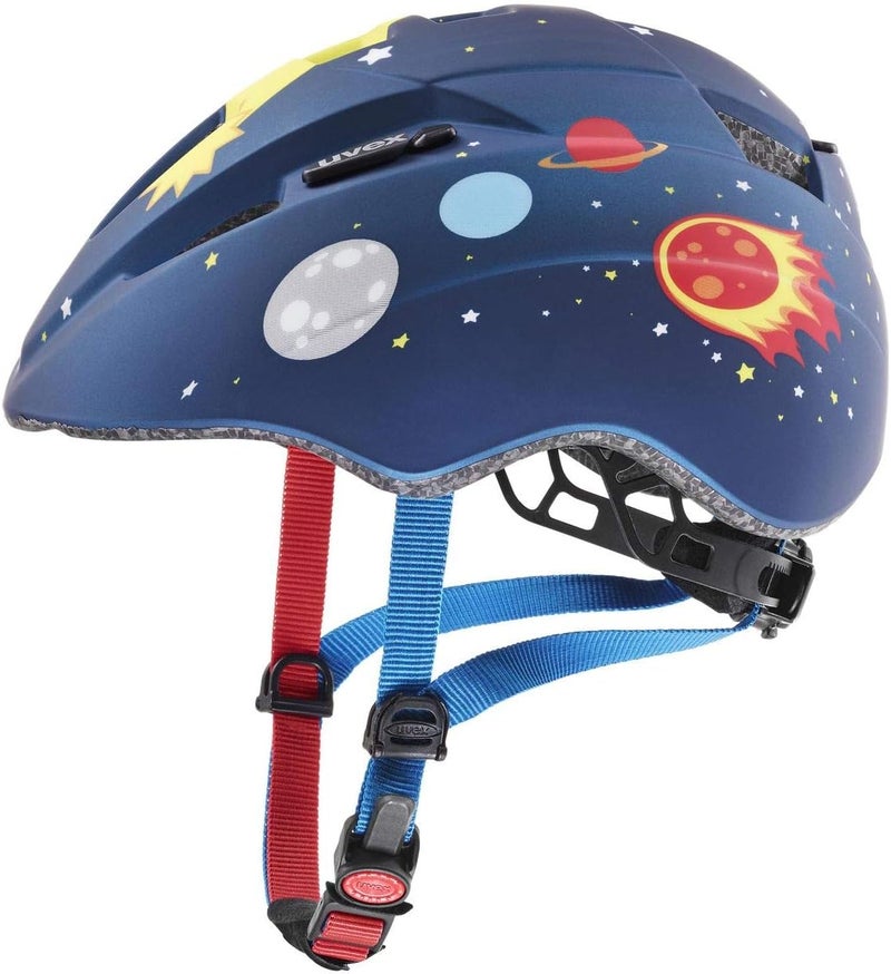 Uvex Kid 2 Bicycle Helmet – Toddler Bike Safety Helmet – Lightweight Protective Shell – Fun Rocket Graphics – 46-52cm S/M Dark Blue - Image 1