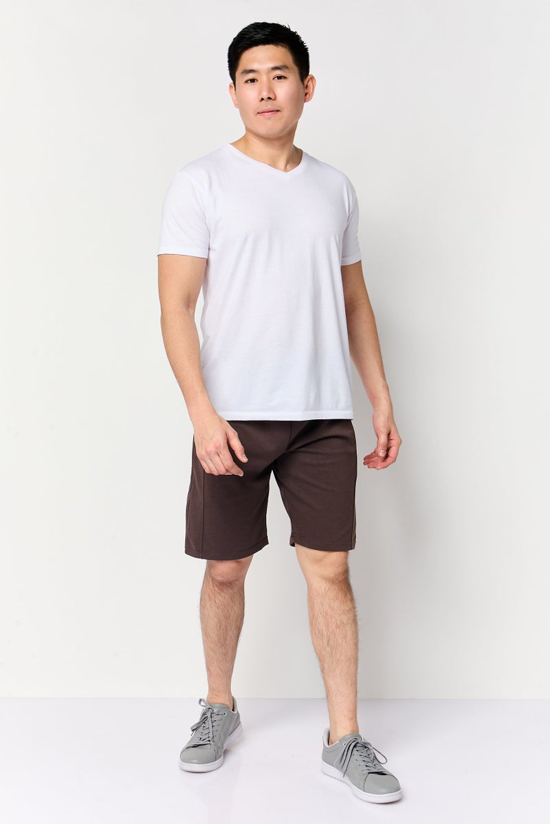 Aeropostale شورتات أساسية سادة للرجال من نوتيكا، بني - Image 2
