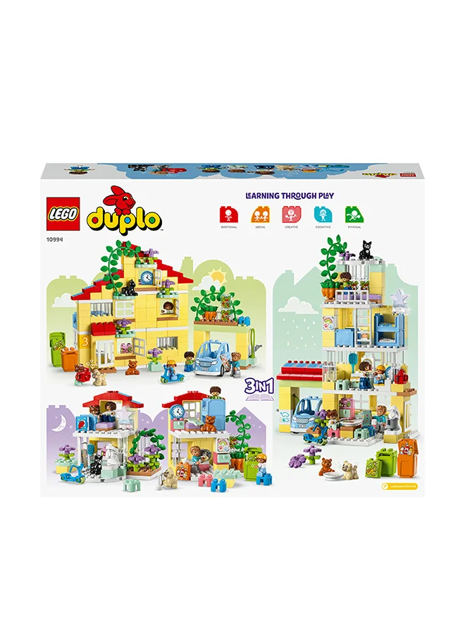 LEGO Duplo Town 3In1 Family House 10994 Building Toy Set; Educational Toy For Toddlers Aged 3+ That Lets The Whole Family Build, Play And Learn (218 Pieces)