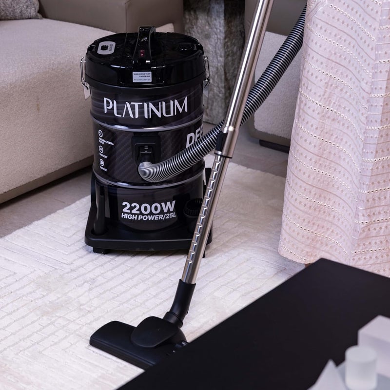 Platinum VC-8325 Drum Vacuum Cleaner with Additional Hose- 21 L- 2200 W- Black and Grey - Image 3