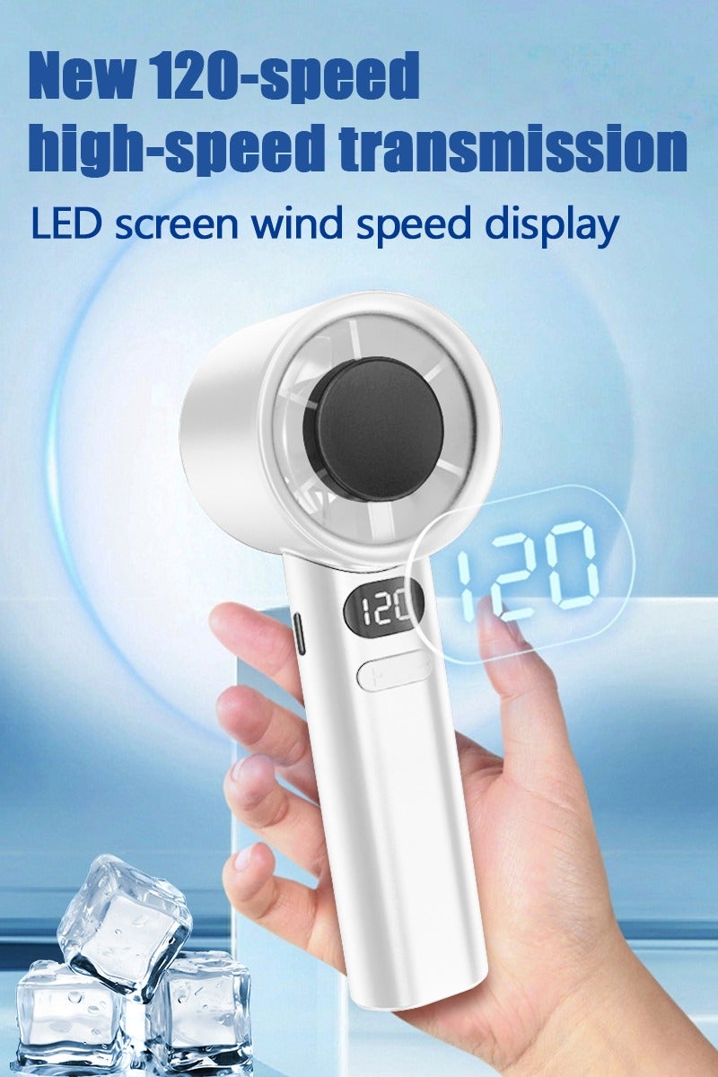 Portable Mini Handheld Fan,Speed(1-120) Adjustable Turbo Mini Fan Rechargeable Personal Fan LED Digital Display For Travel/Camping/Outdoor - Image 3