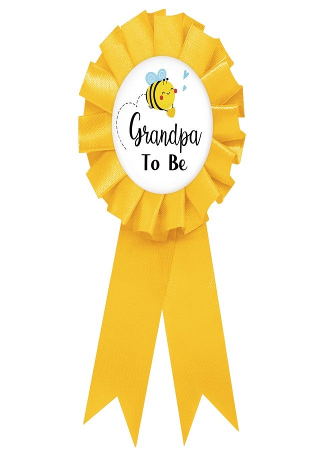 SUPERLUBY Grandpa To Bee Tinplate Badge Pin, Bee Grandpa to Be Pin for Men, Bee Gender Reveal Brooch Button Pin, Yellow Rosette New Grandpa Button for Baby Shower/Newborn Baby Party Celebration - Image 1