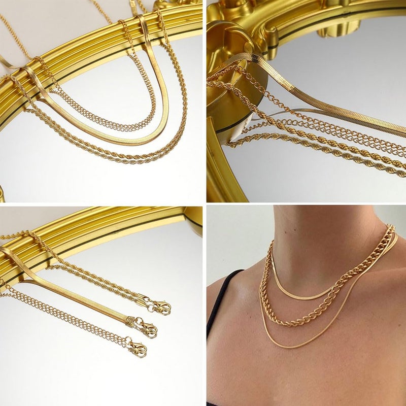 CONGYING 9pcs Gold Plated Necklaces set for Women, Gold Dainty Choker Necklace Trendy, Adjustable Layering Necklace Set for Women Gifts (lay-9gold) - Image 4