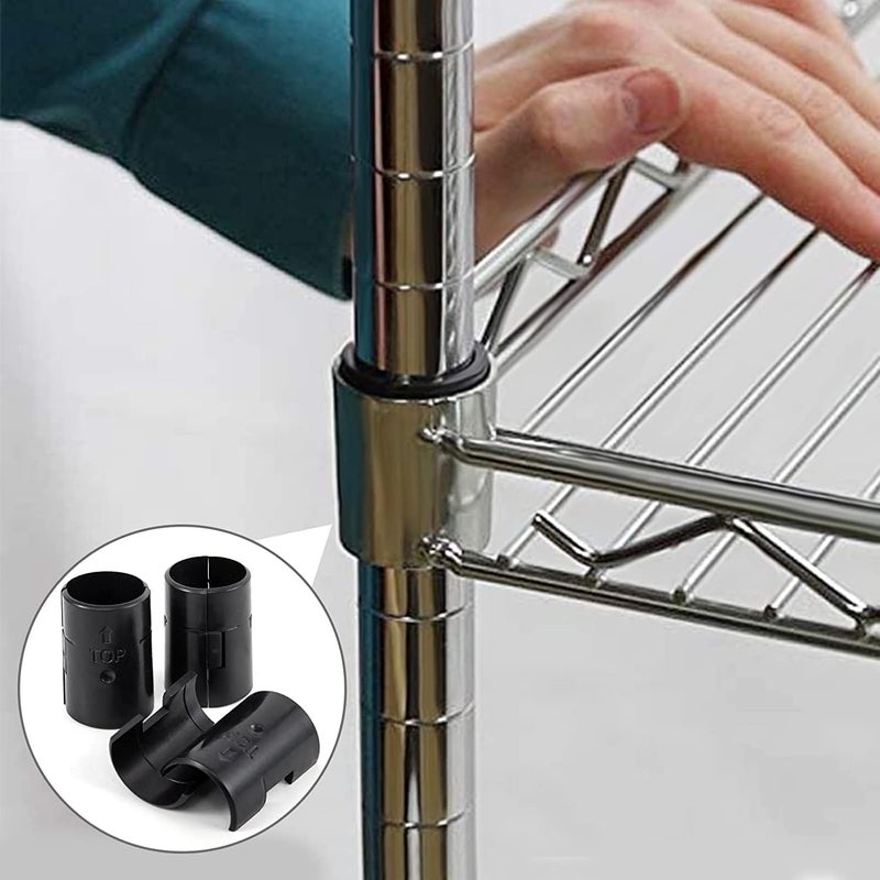 ANPHSIN 8 Pcs Wire Shelving Shelf Lock Clips for 1" Post - 4 Pairs of Shelving Sleeves Replacements for Wire Shelving System Plastic Accessories Parts - Image 4