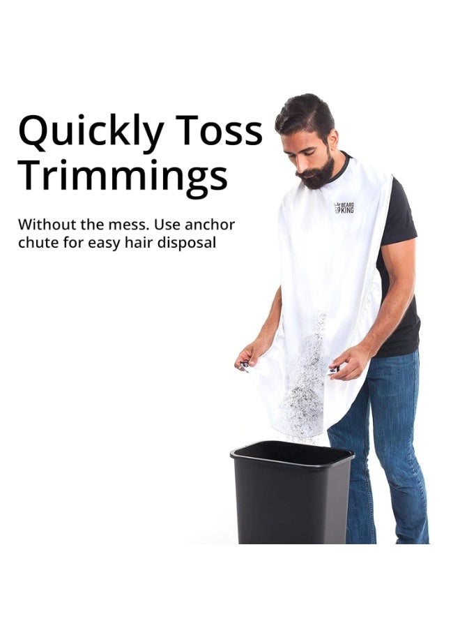 Beard King Beard Bib Apron - As Seen on Shark Tank – Gifts for Him, Stocking Stuffers for Men, Mens Gift, White - Image 3