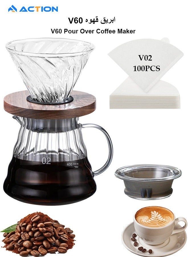 ACTION V60 Coffee Machine Drip Brew Set Contains 3 pieces - Image 1
