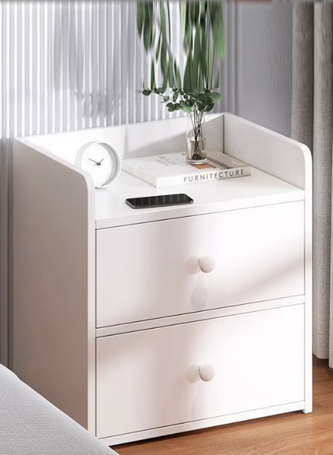 دوركو طاولة جانبية بجانب السرير 45*30*36 سم، طاولة جانبية مع خزانة تخزين بجانب السرير، طاولة جانبية مع درج لغرفة النوم وغرفة المعيشة (أبيض دافئ) - Image 1
