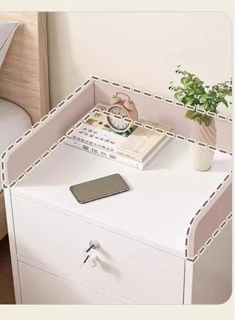دوركو طاولة جانبية بجانب السرير 45*30*36 سم، طاولة جانبية مع خزانة تخزين بجانب السرير، طاولة جانبية مع درج لغرفة النوم وغرفة المعيشة (أبيض دافئ) - Image 4