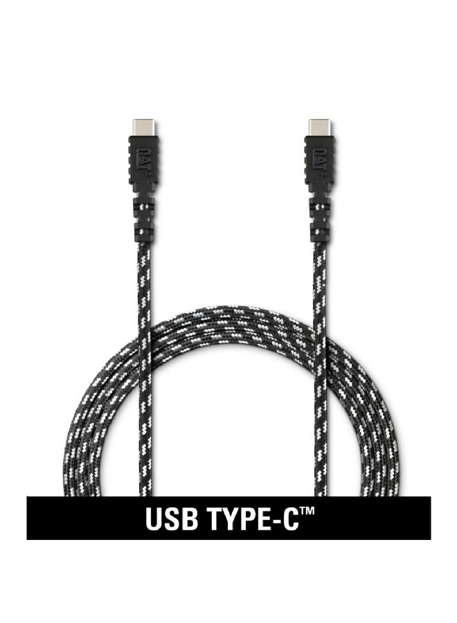 CAT USB-C to USB-C Power Delivery Strain Relief Fast Charge Cable 10ft Black/White - Image 1