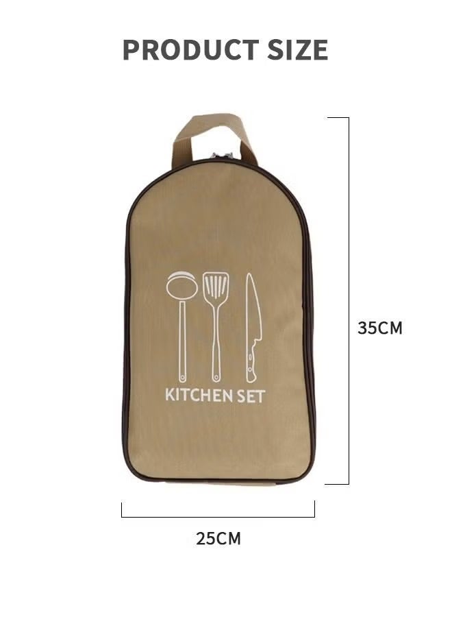 MIXDE Portable Outdoor Utensil Kitchen Set, Camp Kitchen Cooking Utensil Set, Cookware Kit and Chopping Board, Scissors & Camp Knife, Grill Supplies or Camping, Hiking, Travel - Image 4