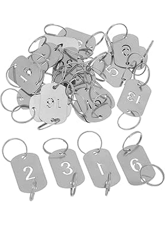 Stainless Steel Numbered Key Tags Double Hole 1-20 ID Labels For Lockers Dormitory Office - Image 1