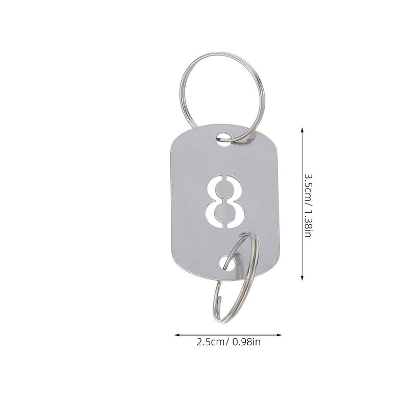 Stainless Steel Numbered Key Tags Double Hole 1-20 ID Labels For Lockers Dormitory Office - Image 3