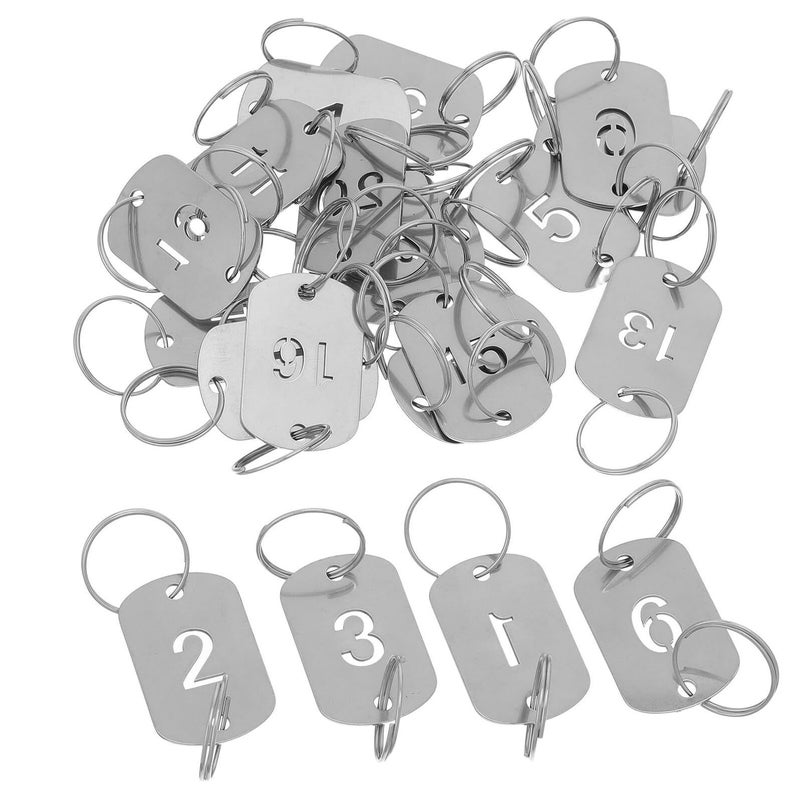 Stainless Steel Numbered Key Tags Double Hole 1-20 ID Labels For Lockers Dormitory Office - Image 2
