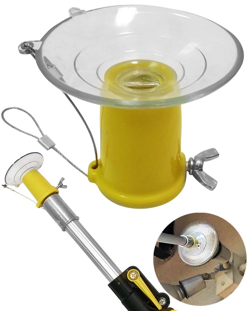DOCAZOO DOCA Light Bulb Changer for High Ceilings Head Only - No Pole (6+ Reach) with Extendable Telescopic Extension Pole and Recessed Lights - High Ceiling Light Bulb Changer with Pole, Suction Cup Style - Image 1