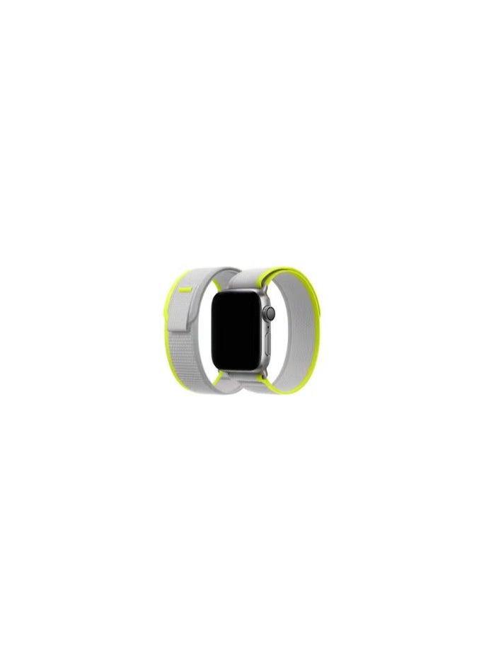 CATANES - Apple Watch Trail Band 49mm 45mm 44mm 42mm Nylon Woven Sport Strap for iWatch Series Ultra/8/7/SE/6/5/4/3/2/1 Grey/Yellow - Image 1