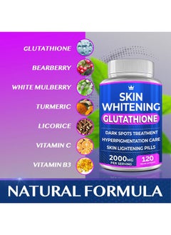 Northern Crown Cosmetics Glutathione Whitening Pills 120 Capsules 2000mg Glutathione Effective Skin Lightening Supplement  - Image 4