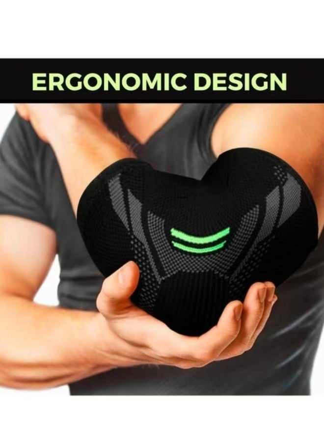 Elbow Support Brace for Men Women Breathable Compression Elbow Sleeve for Tendonitis Epicondylitis Relief Non-Slip Elastic Arm Brace for Tennis Golf Weightlifting Sports - Image 3