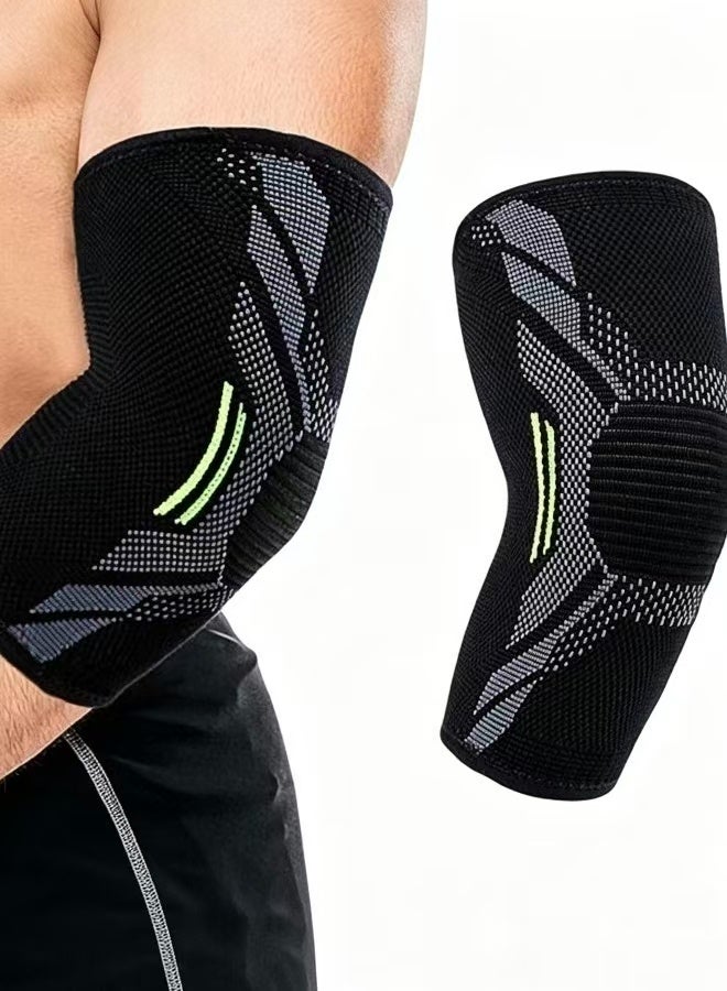 Elbow Support Brace for Men Women Breathable Compression Elbow Sleeve for Tendonitis Epicondylitis Relief Non-Slip Elastic Arm Brace for Tennis Golf Weightlifting Sports - Image 1