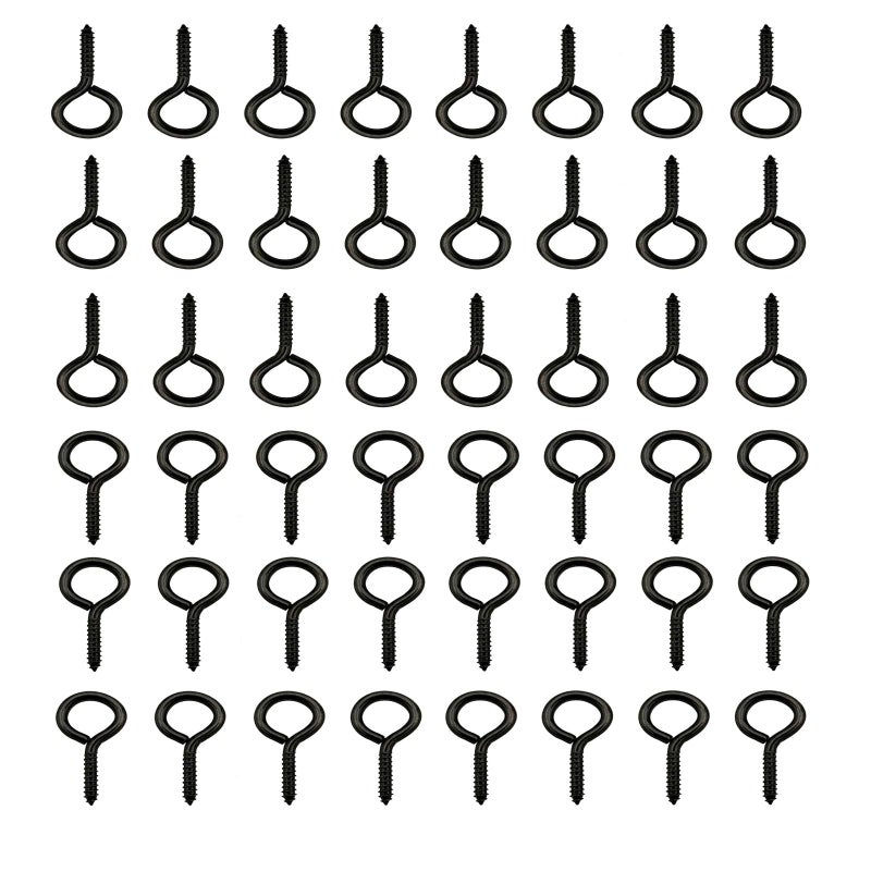 IDEALSV Black 200 Pcs Eyes Screw Hooks 1 Inch Screw in Hooks Jewelry Metal Ring - Image 4