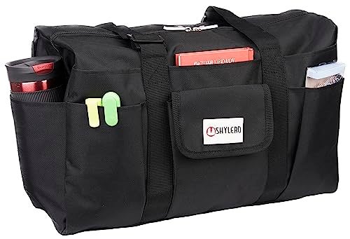 SHYLERO Nurse Bag and Utility Tote Waterproof Top YKK Zip L18 x H14 x W7 46x18x36cm Solid Black - Image 1
