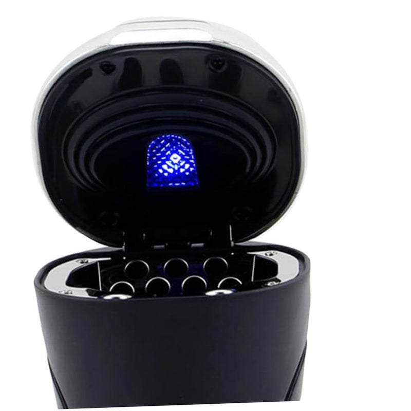 Solar Car Ashtray Lid Smokeless Easy Clean LED Light Cup Holder - Image 3