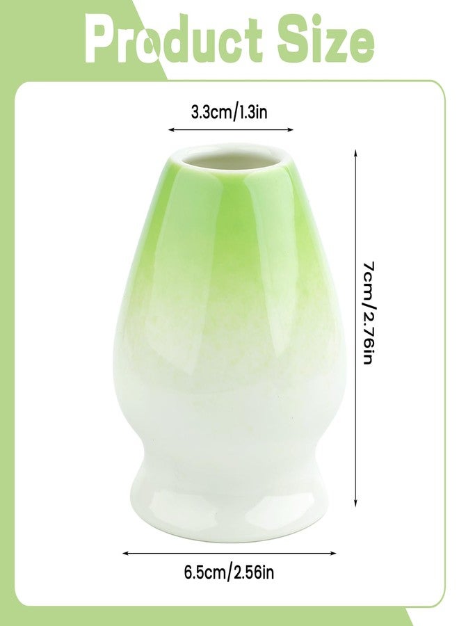rolyta Matcha Whisk Holder, Ceramic Chasen Stand for Matcha Whisking, Matcha Tea Set Accessories in Gradient Green - Image 3