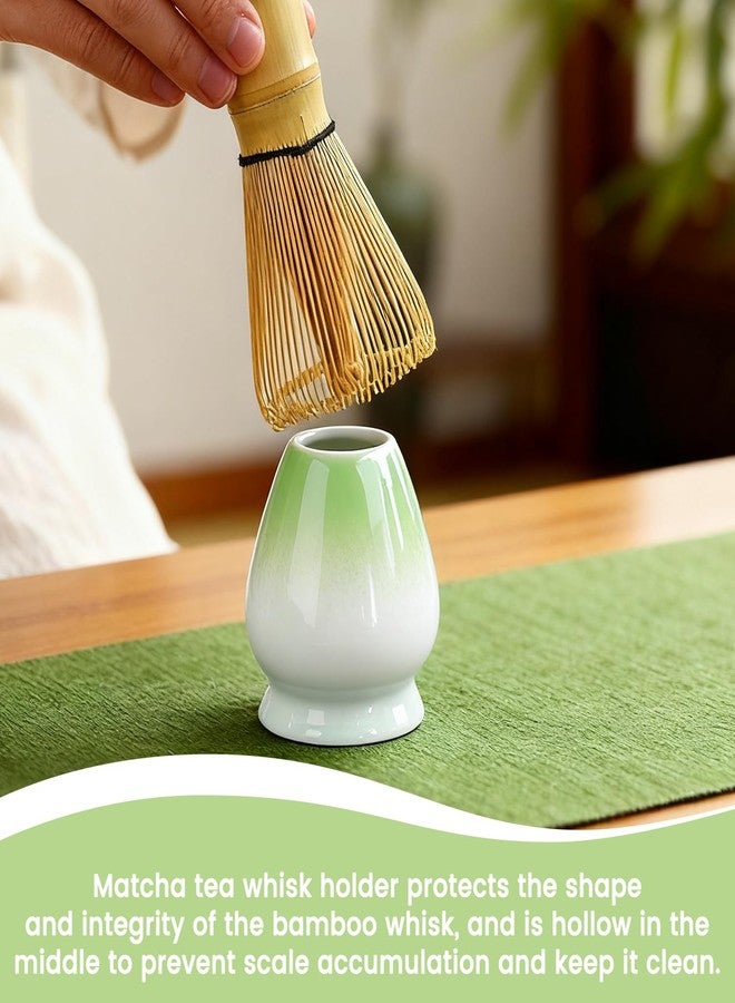 rolyta Matcha Whisk Holder, Ceramic Chasen Stand for Matcha Whisking, Matcha Tea Set Accessories in Gradient Green - Image 5